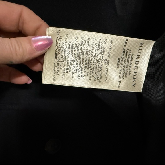 Burberry London Peacoat Womens Size 8-Black-Like NEW - Picture 6 of 9